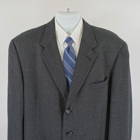 Vintage Tommy Hilfiger Tweed Wool Gray Spec Sport Coat‎ 46R 3 Button - Picture 1 of 12
